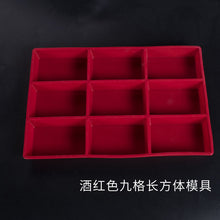 Load image into Gallery viewer, Large Soap 9 Grid Burgundy Rectangular Silicone Mold
