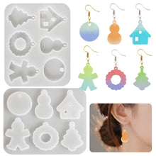 Load image into Gallery viewer, Pendant Snowman House Christmas Tree Earrings Silicone Mold
