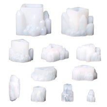 Load image into Gallery viewer, 11 Crystal Cluster Stone Pillar Silicone Mold
