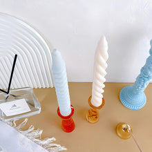 Load image into Gallery viewer, Cylindrical Spiral Pattern Long Candle Mold
