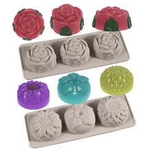Load image into Gallery viewer, Triple Flower Soap Silicone Mold
