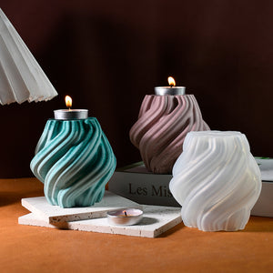 Rotating Twisted Candle Holder Silicone Mold