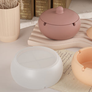 Round with Lid Ashtray Storage Can Candle Cup Mold