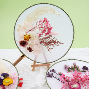 Dried Embossed Eternal Flower Fan