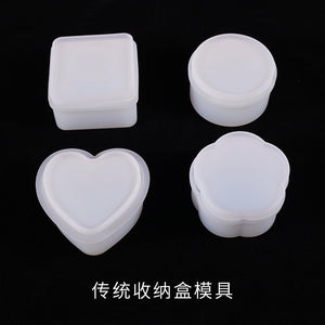 Peach Heart Round Square Storage Box Mold