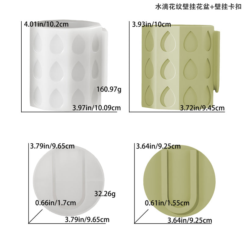 Multiple Wall Mounted Succulent Vases Silicone Mold