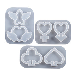 3 Pcs Flowing Sand Pendant Silicone Mold