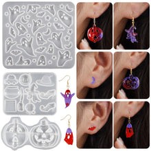 Load image into Gallery viewer, Halloween Ghost Pumpkin Witch Broom Earrings Mold
