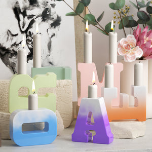 Capital English Letter Candle Holder Silicone Mold