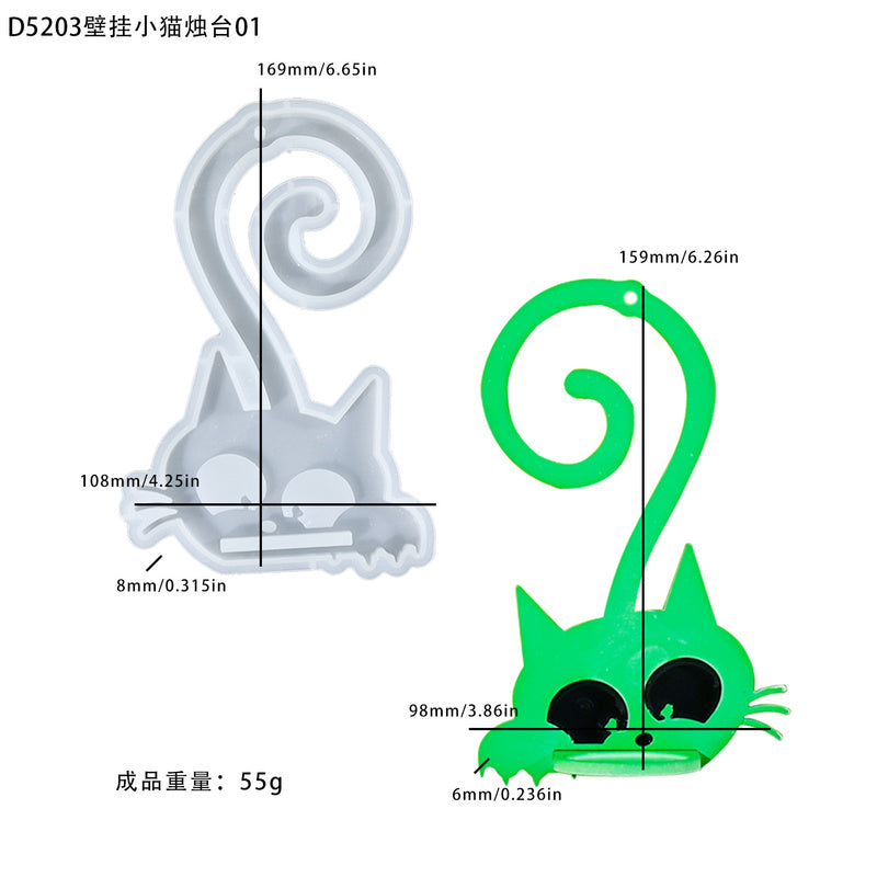 Three Kittens Wall Decoration Candle Holder Mold