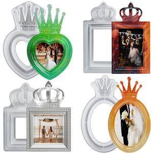 European Style Relief Crown Heart Shaped Geometric Photo Frame Mold