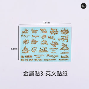 English Hanging Metal Sticker Accessories