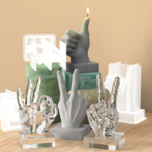 OK Thumb Scissors Hand Gesture Candle Mold