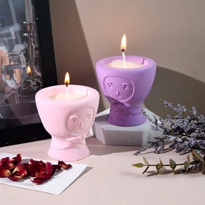 Butterfly Knot Face Candle Holder Mold