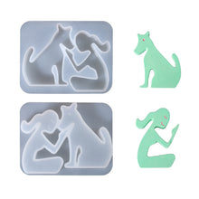 Load image into Gallery viewer, 3D Little Girl and Dog Candle Silicone Mold
