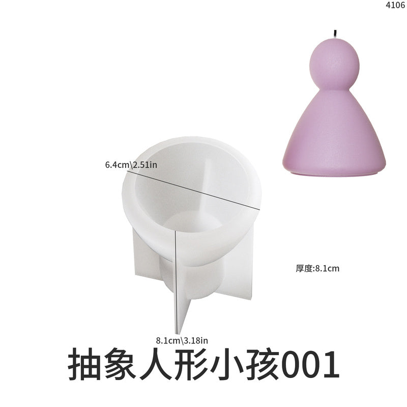 Abstract Child Father Mother Human Candle Mold