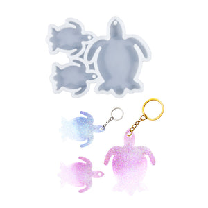 Turtle Pendant with Hole Keychain Silicone Mold