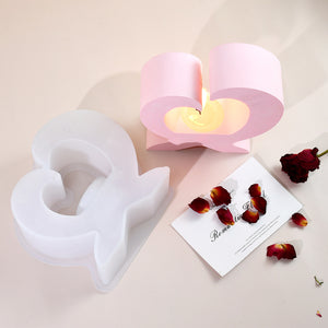 3D Love Candle Holder Silicone Mold