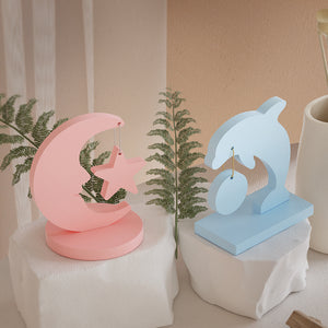 Moon Dolphin Heart Shaped Pendant Photo Frame Mold