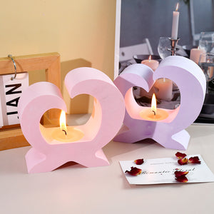 3D Love Candle Holder Silicone Mold