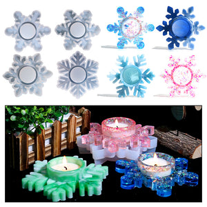 Snowflake Candle Holder Silicone Mold