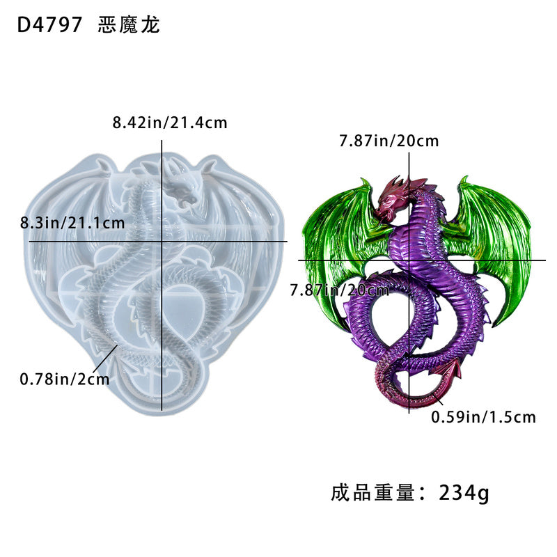 Semi 3D Magic Dragon Silicone Mold