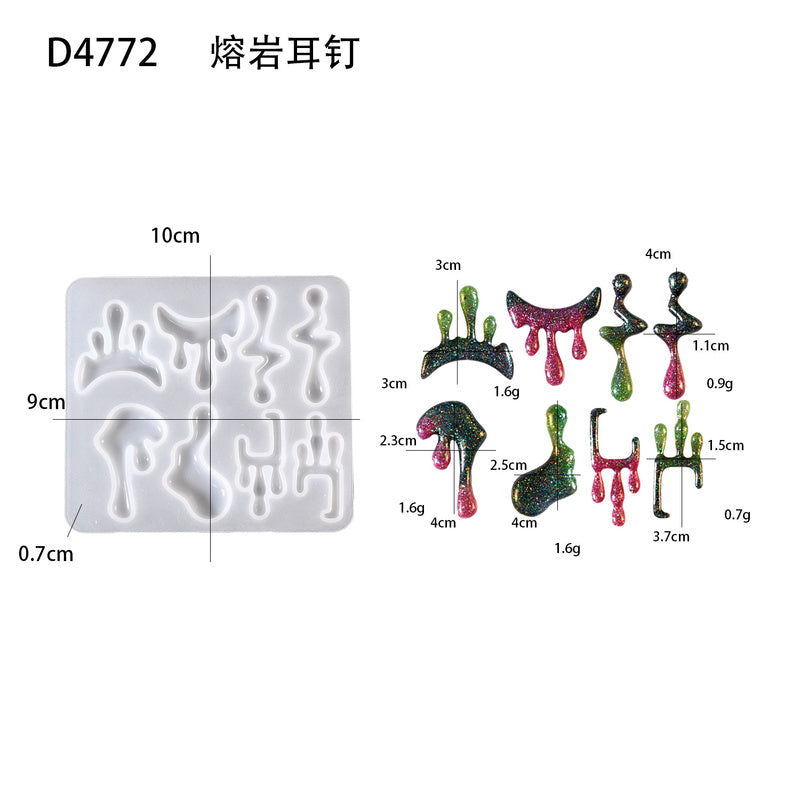 Lava Liquid Earring Pendant Silicone Mold