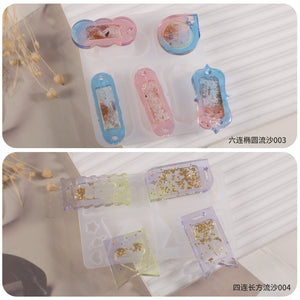 Elliptical Lace Love Flowing Sand Pendant Keychain Mold