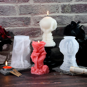 Halloween Skeleton Handheld Candle Silicone Mold