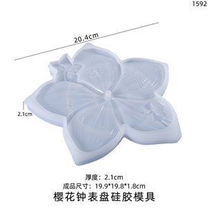 Irregular Flower Leaf Clock Plate Mold