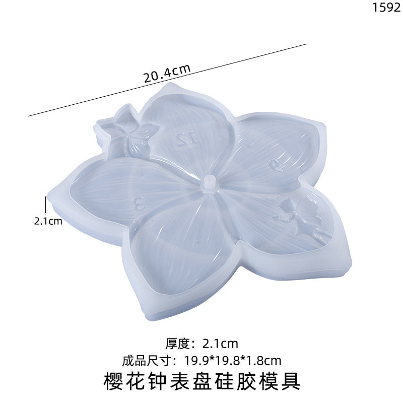 3D Sakura Wall Clock Silicone Mold