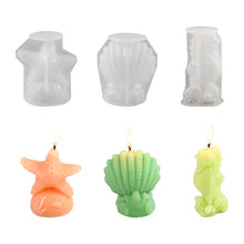 Load image into Gallery viewer, Star Shell Sea Horse Candle Silicone Mold
