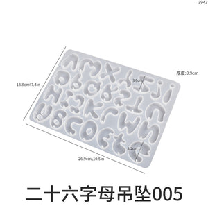 26 English Alphabet and Number Irregular Keychain Mold