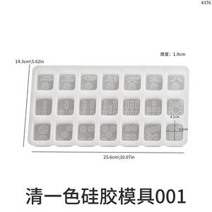 Mahjong All Color Thirteen Thirty Eight Flower Plaque Silicone Mold