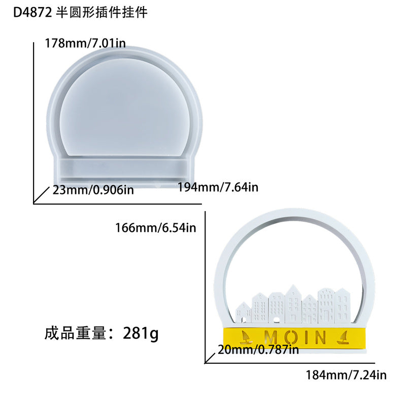 Semi-circular Plug-in Pendant Silicone Mold