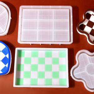 Chessboard Grid Tray Silicone Mold