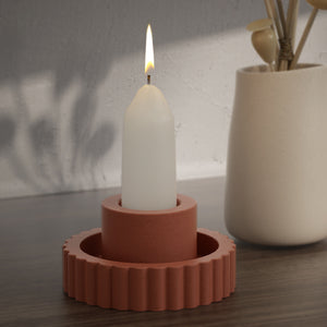 Circular Striped Candle Holder Silicone Mold