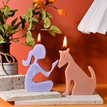 Load image into Gallery viewer, 3D Little Girl and Dog Candle Silicone Mold
