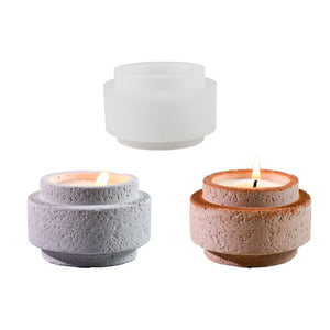 Cement Cylinder Candle Holder Silicone Mold