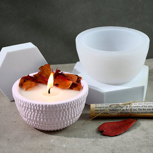 Round Pattern Candle Holder Silicone Mold