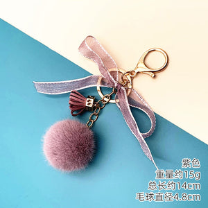 Bow Lace Ball Keychain