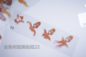 Goldfish Paintings Material Stickers