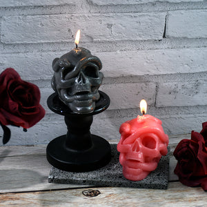 Halloween Double Snake Skull Candle Mold