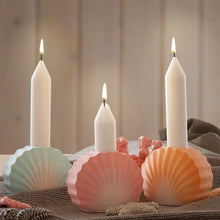 Load image into Gallery viewer, Striped Shell Candle Holder Mold
