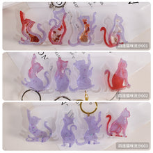 Load image into Gallery viewer, Cat Keychain Quicksand Pendant Silicone Mold
