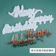 Load image into Gallery viewer, English Blessing Words Welcome Birthday Hanging Sign Silicone Mold
