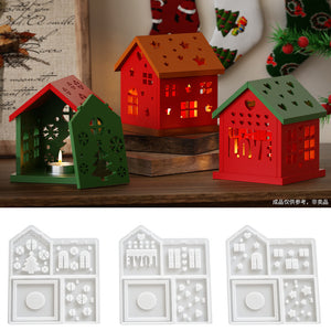 Christmas House Love Candle Holder Silicone Mold