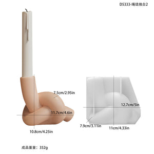 Simple European Knot Long Candlestick Silicone Mold