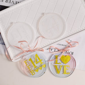 Heart-shaped Circular English Love Pendant Mold