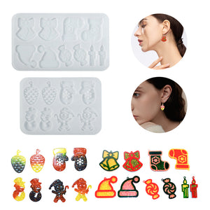 Snowman Socks Earrings Silicone Mold